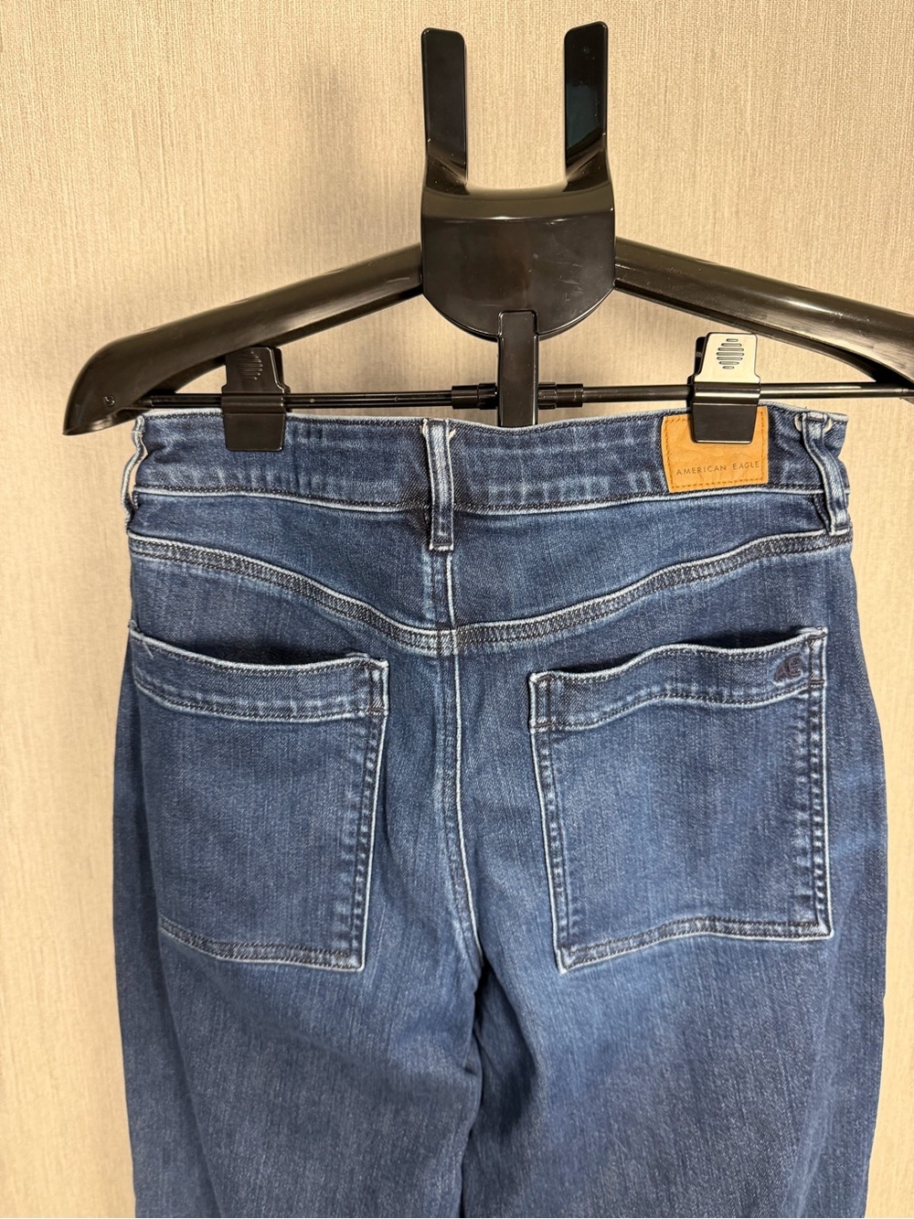American Eagle Women’s Wide Leg Dark Blue Denim Jeans Size 8 Petite - Picture 9 of 12